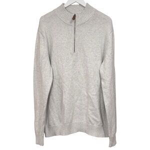 St John’s Bay Light Gray Knit 1/4 Zip Men’s Pullover Sweater NWT Size XLarge